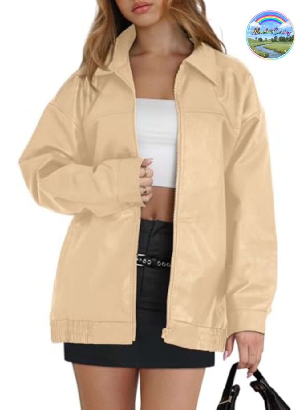Faux Leather Oversized Motorcycle Jacket Y2k Fall Winter Moto Coat